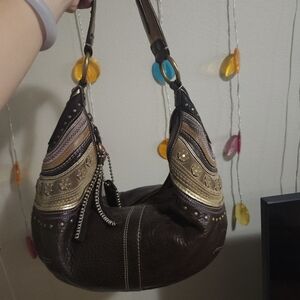 Coach Brown and Gold Women's Hobo Bag